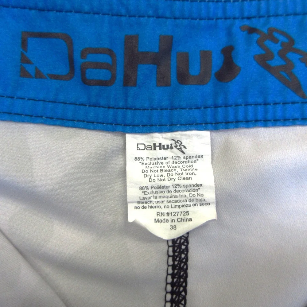 DaHui Board‎ Shorts Mens 38 Blue Black Geometric Print Surf Swim